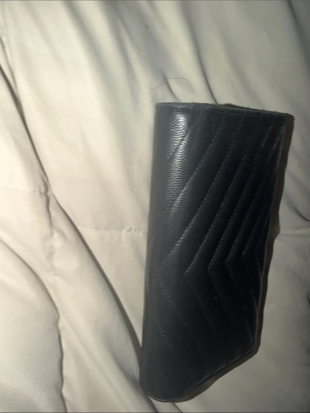 Yves Saint Laurent Black Quilted Chevron Envelope Clutch - Picture 5 of 9